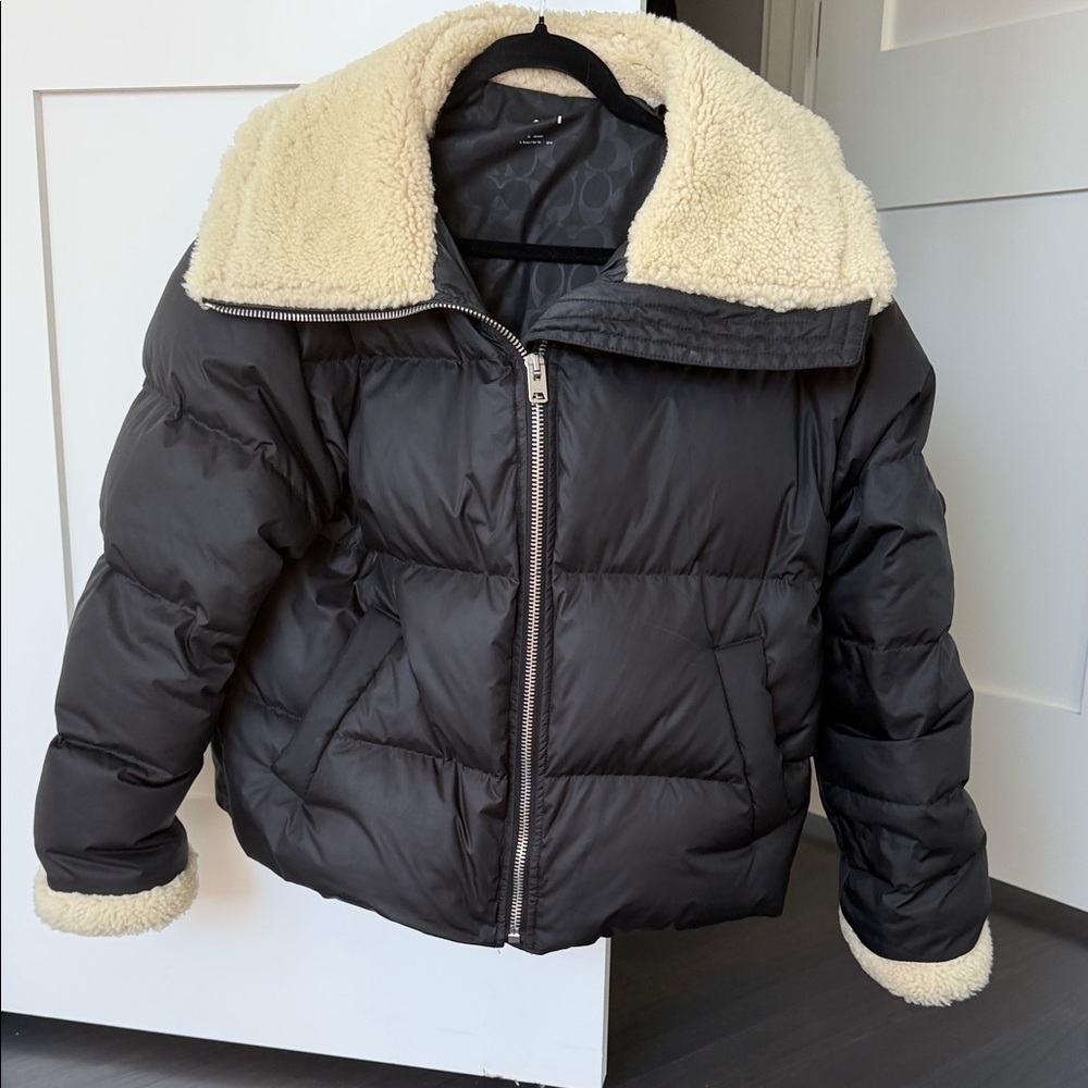 Coach Down Jacket With Shearling Collar - image 1